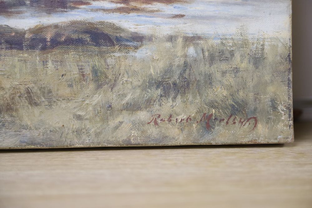 Robert Morley (1857-1941), oil on canvas, Morning after a storm near Elgin, signed, 56 x 76cm, unframed